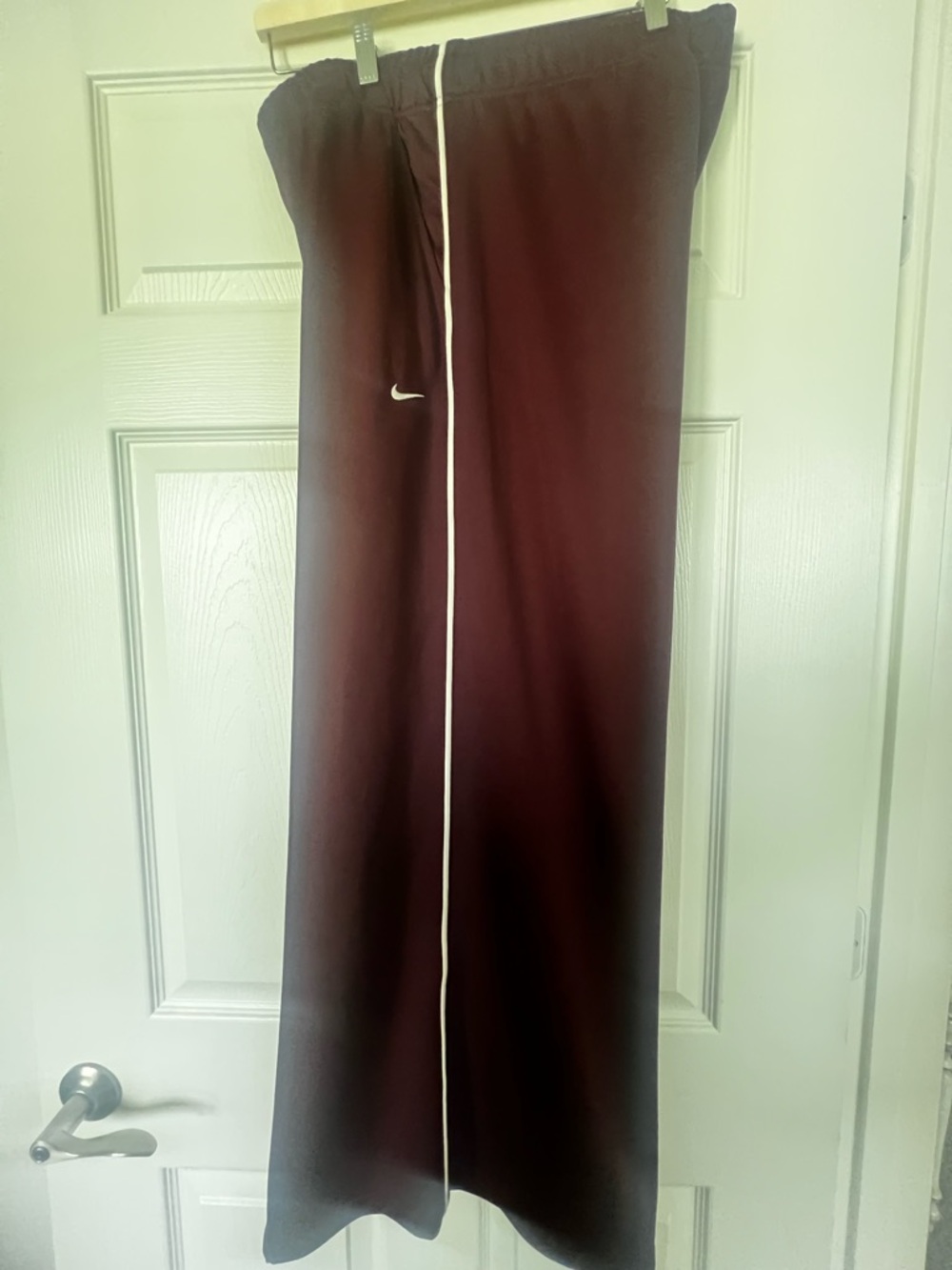 Nike Maroon Track Pants with White Piping
